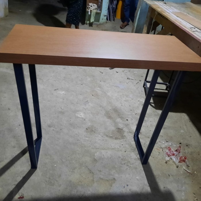 meja hpl kaki besi industrial