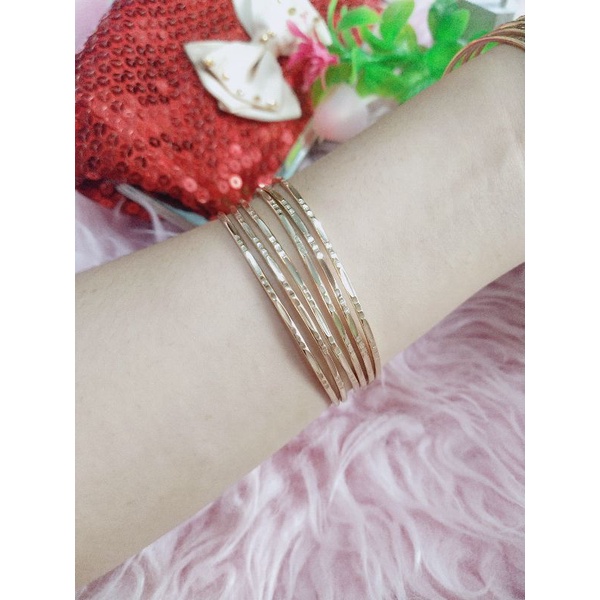 kroncong MEWAH SET (dapat 3/6/9) EMAS SWASA Ringan Model pipa Persis Emas Asli