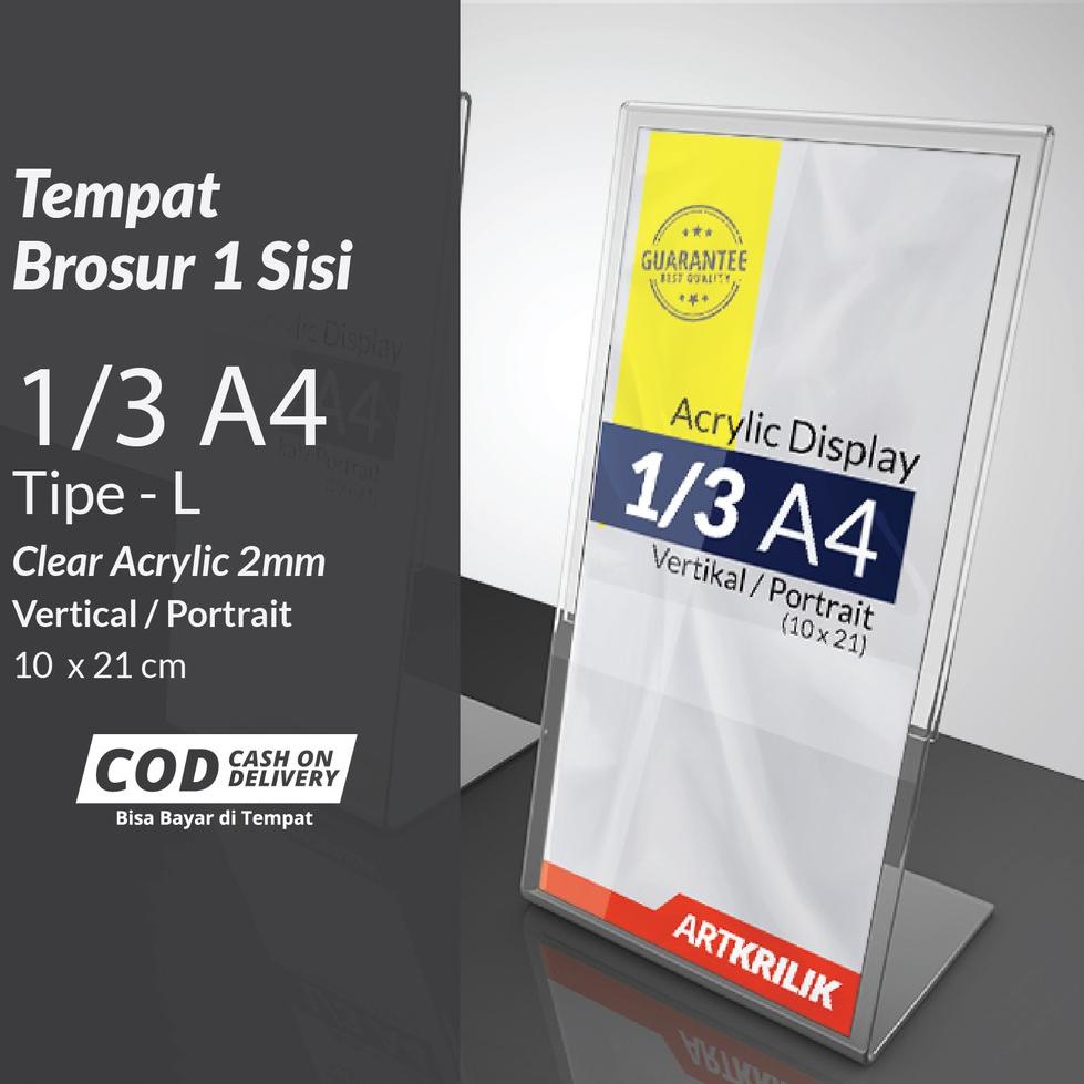 

W(6Y✓) STAND QRIS CODE GOFOOD GOPAY | TEMPAT BROSUR UKURAN 10 x 21 cm Potrait L SATU SISI terviral