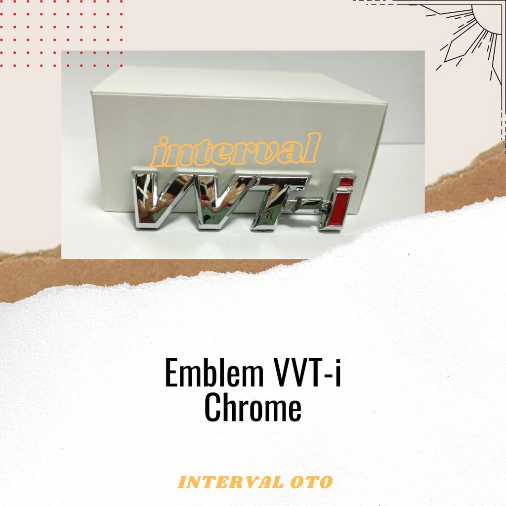 Emblem Logo Belakang VVT-i G Vios Mobil Toyota Logo VVTI Chrome