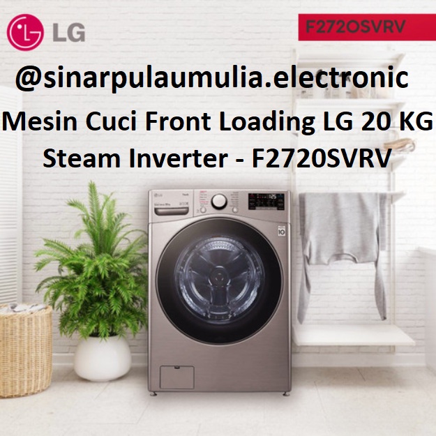 LG Mesin Cuci Front Loading 20 KG Inverter Steam - F2720SVRV / F 2720