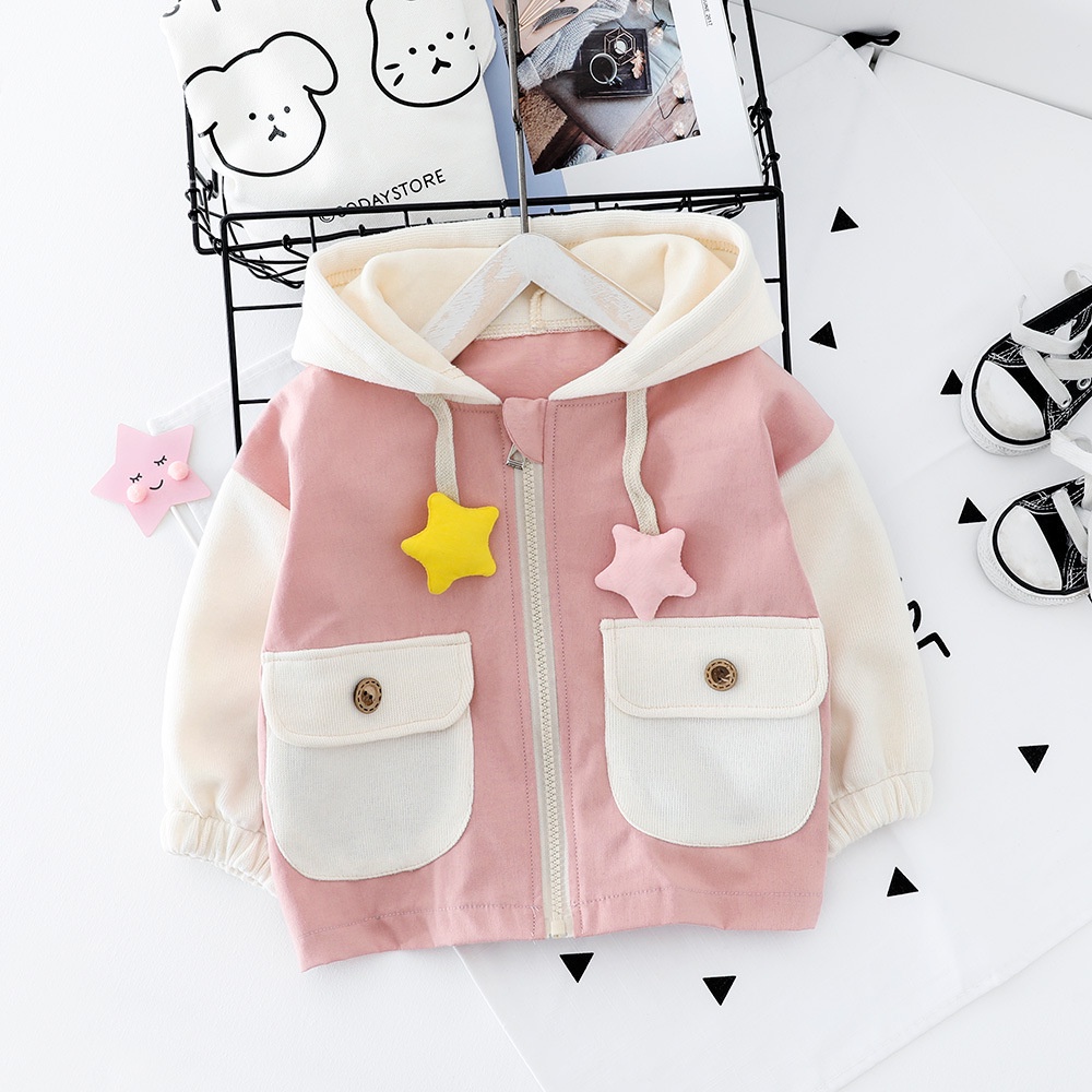 JK7 NEW Jaket bayi dan anak motif dua bintang kualitas premium