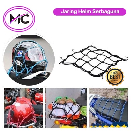 Jaring Helm Motor Tebal Besar Tahan Cuaca Jaring Jok Motor Matic Jaring Tangki Bensin Motor Kuat Tali Pengikat Barang Motor Murah Berkualitas