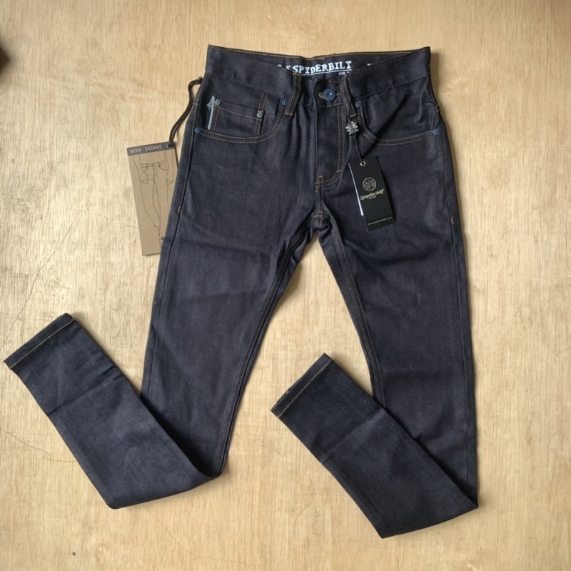SPYDERBILT celana panjang jeans EVO denim KRALL skinny NAVY NEW ORIGINAL 100%