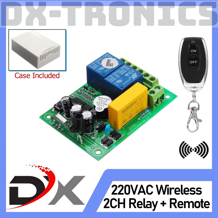 AC Wireless Relay Switch 2CH 220V AC + Wireless RF Remote Control