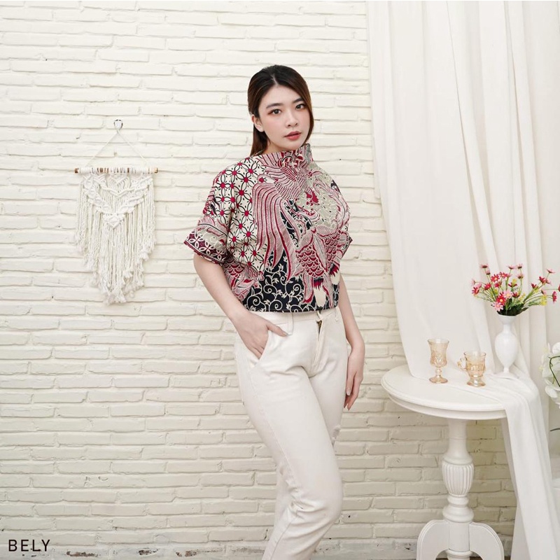 Evercloth Bely Top Blouse Wanita Atasan Wanita Blouse Batik Wanita / VOLIN 142 MIX