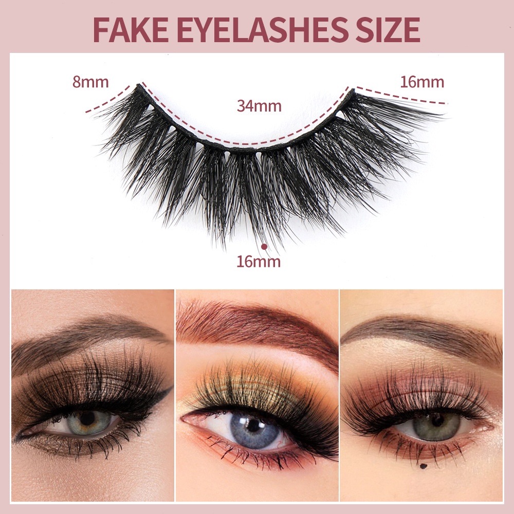 MAANGE Tanam Eyelash Extension 8 Pasang 3D Bulu Mata Palsu Ekstensi Alami Ekstensi Panjang Tipis Bulu Mata Palsu Nat Tan