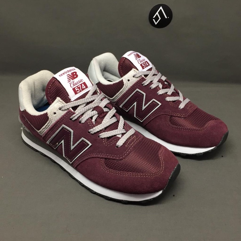 Jual New Balance 574 Wl574evm Burgundy Grey Shopee Indonesia