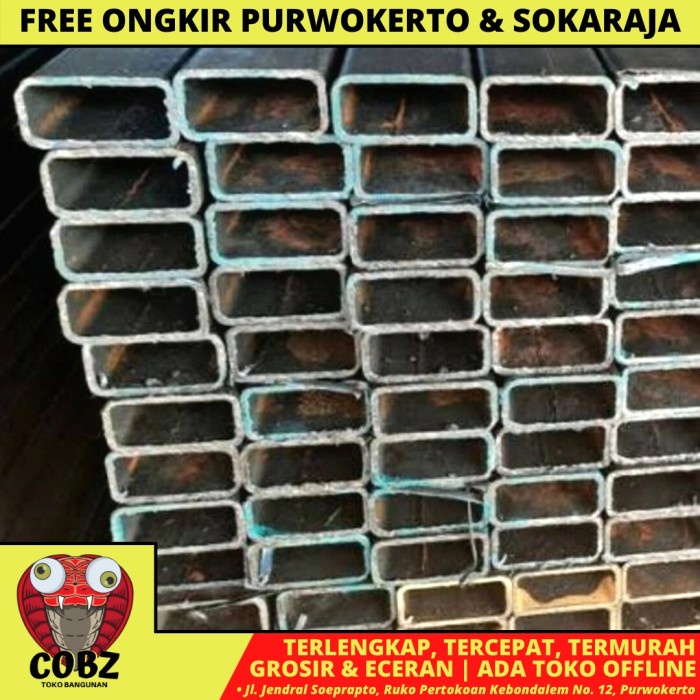 1.3 MM X 2 CM X 4 CM X 6 M / NM BESI STALL HOLLOW PIPA KOTAK FULL SNI