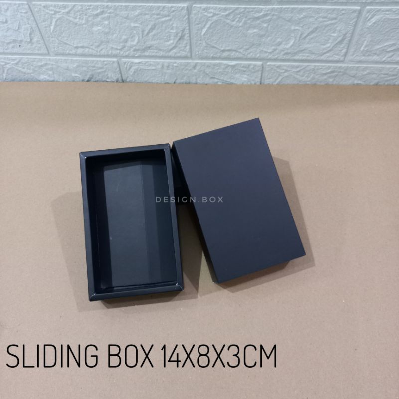

12PC | BOX PARFUM HITAM POLOS 14X8X3CM | SLIDING BOX 14X8X3CM