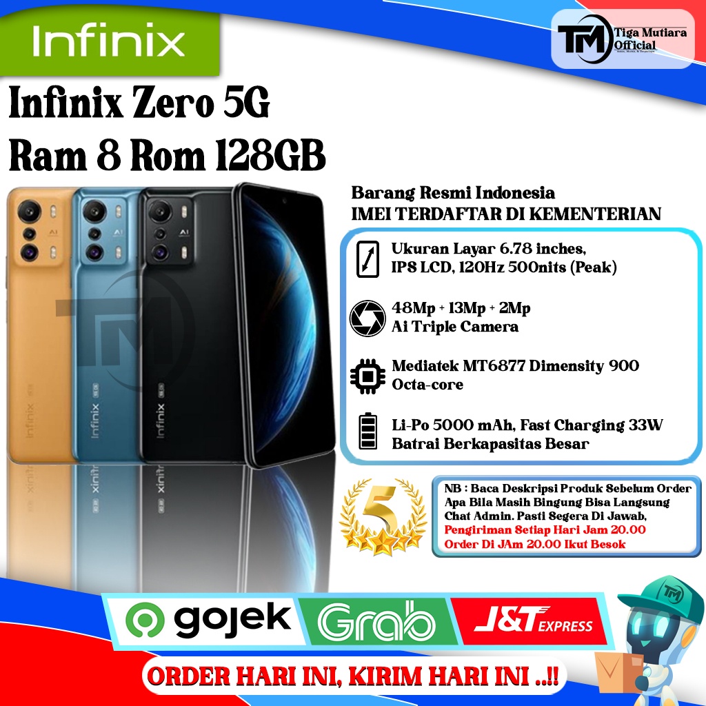 Infinix Zero 5G Ram 8 Rom 128GB Segel Original & Bergaransi Resmi