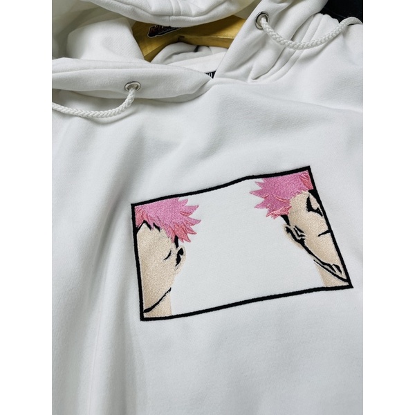 Hoodie Sukuna Itadori Face Embroidery Anime Manga Jujutsu Kaisen Premium Unisex