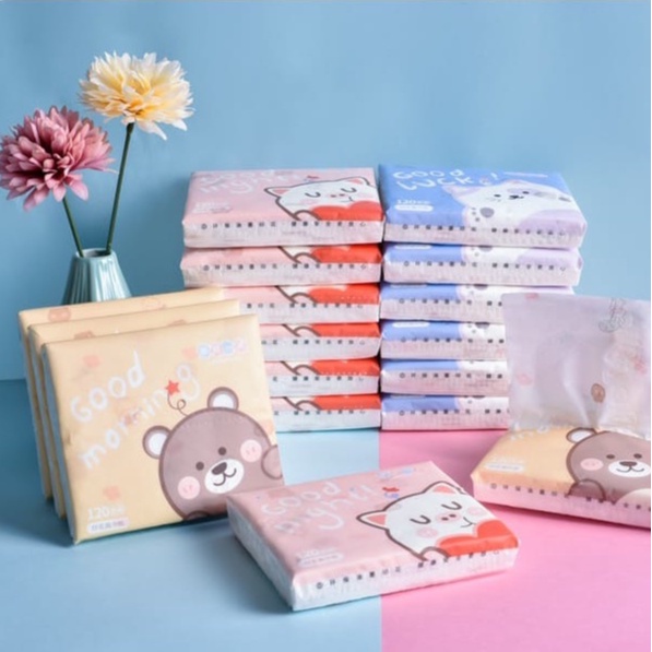 Tisu Kering Bermotif Lucu Mini/ Cute Patterned Facial Tissue Paper Portable