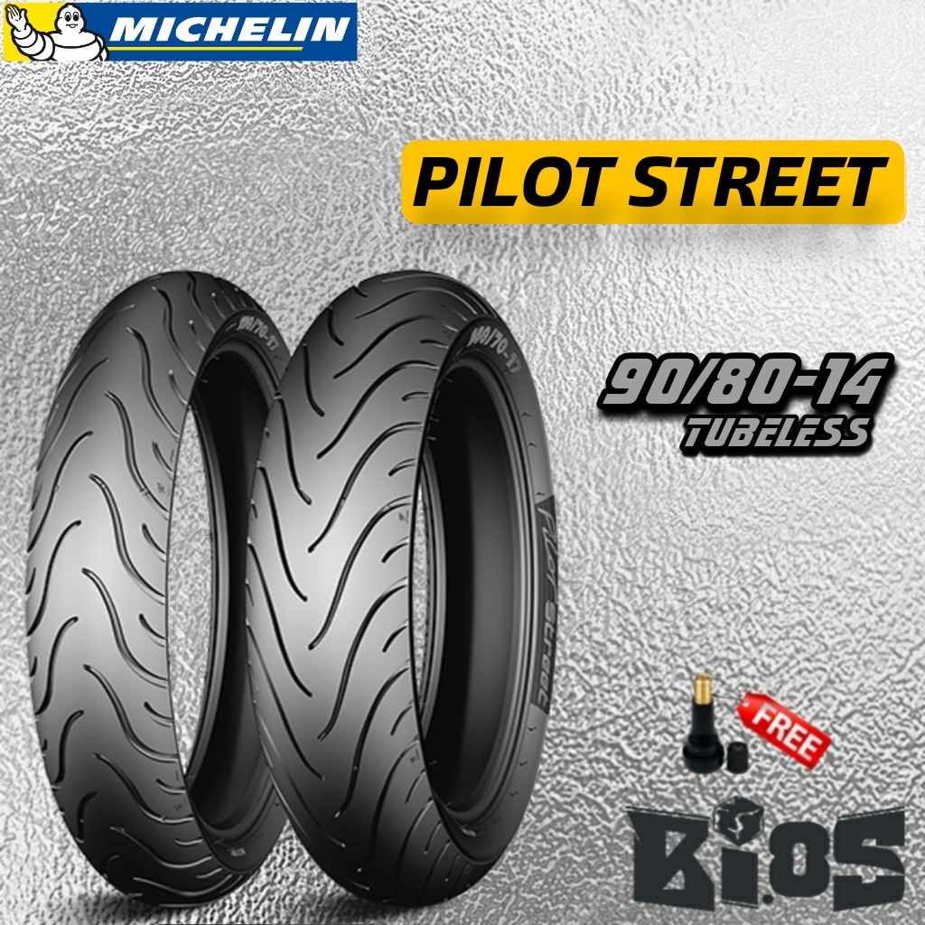 BAN MICHELIN PILOT STREET TUBELESS RING 13 &amp; 14 BAN MATIC UKURAN 120/70-13 | 140/70-13 | 80/80-14 | 80/90-14 | 90/80-14 | 90/90-14 | 100/80-14 | 110/80-14 | 120/70-14 BAN MOTOR MATIC BEAT VARIO PCX LEXY NMAX ADV