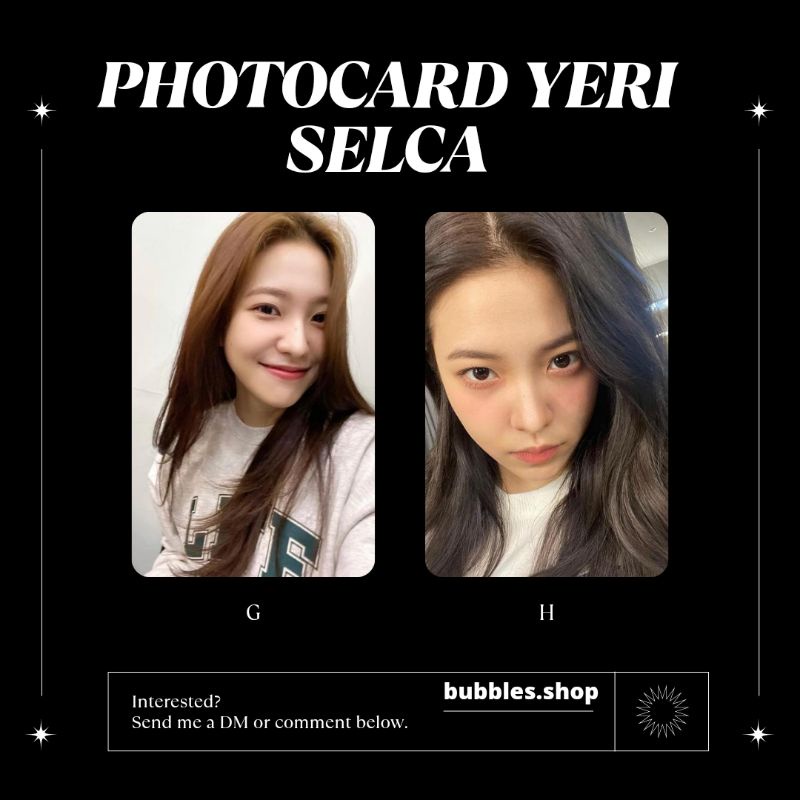 PHOTOCARD UNOFFICIAL YERI RED VELVET SELCA