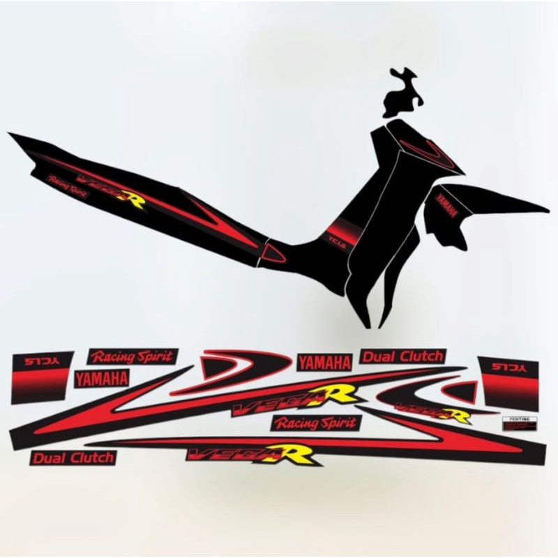 Striping Sticker Motor Yamaha Vega R Lama Variasi Ss Two SS TWO Malaysia Printing Cutting Tahan Pern