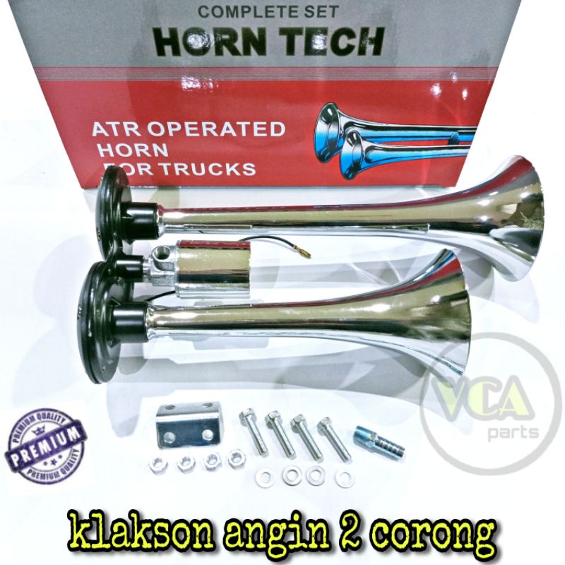 KLAKSON ANGIN/AIR HORN 2 CORONG TEROMPET UNTUK MOBIL 12V - 24V