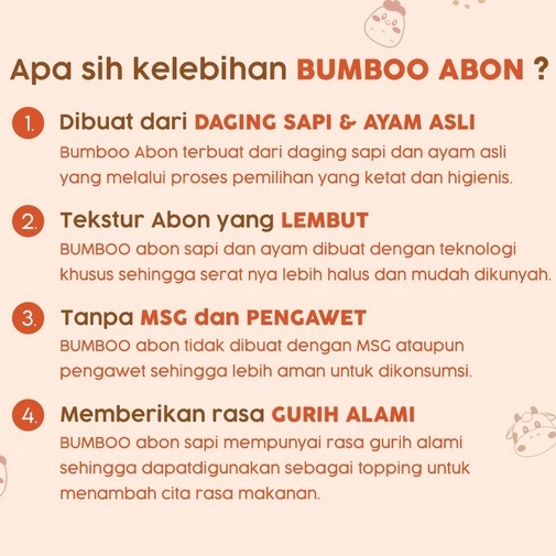 ♥️Nafris♥️BUMBOO Abon Asli - Tekstur Lembut MPASI Si Kecil - Sumber Protein - Tanpa MSG - Tanpa Pengawet