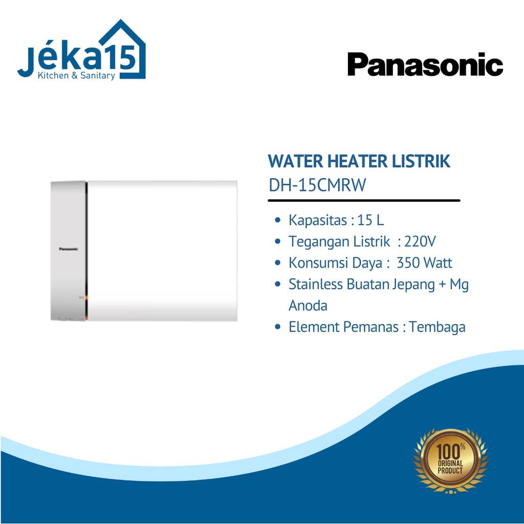 WATER HEATER LISTRIK | PEMANAS AIR LISTRIK | PANASONIC DH-15HCMRW