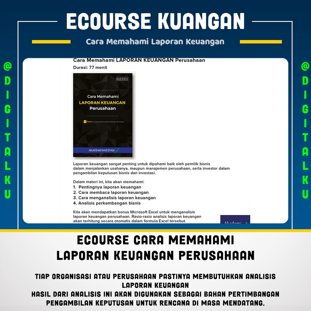 Jual Ecourse Cara Memahami LAPORAN KEUANGAN Perusahaan | Shopee Indonesia