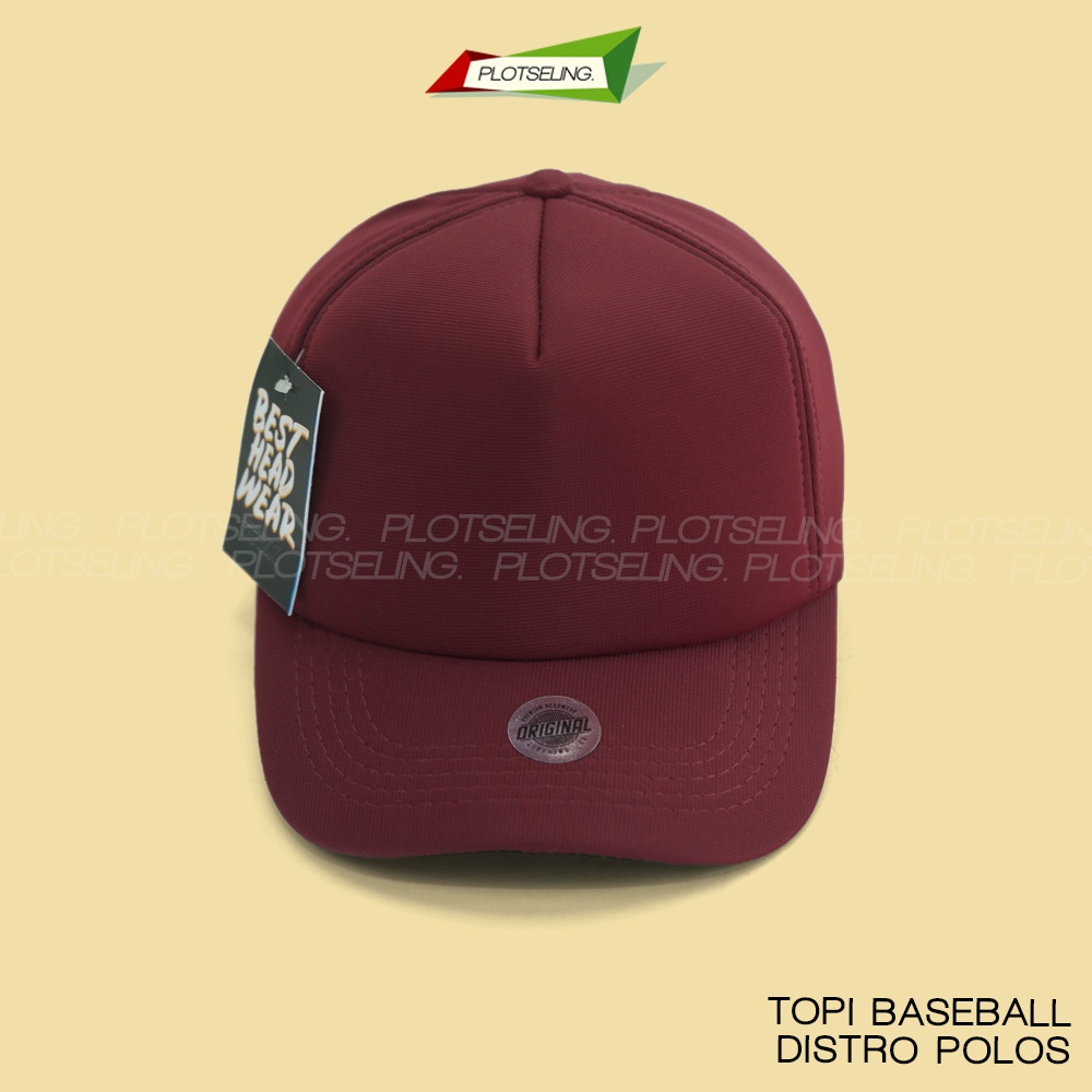 Topi Baseball POLOS Distro Kasual Sport Pria Wanita Hijau Hitam Merah Busa Tebal Premium Ukuran All Size