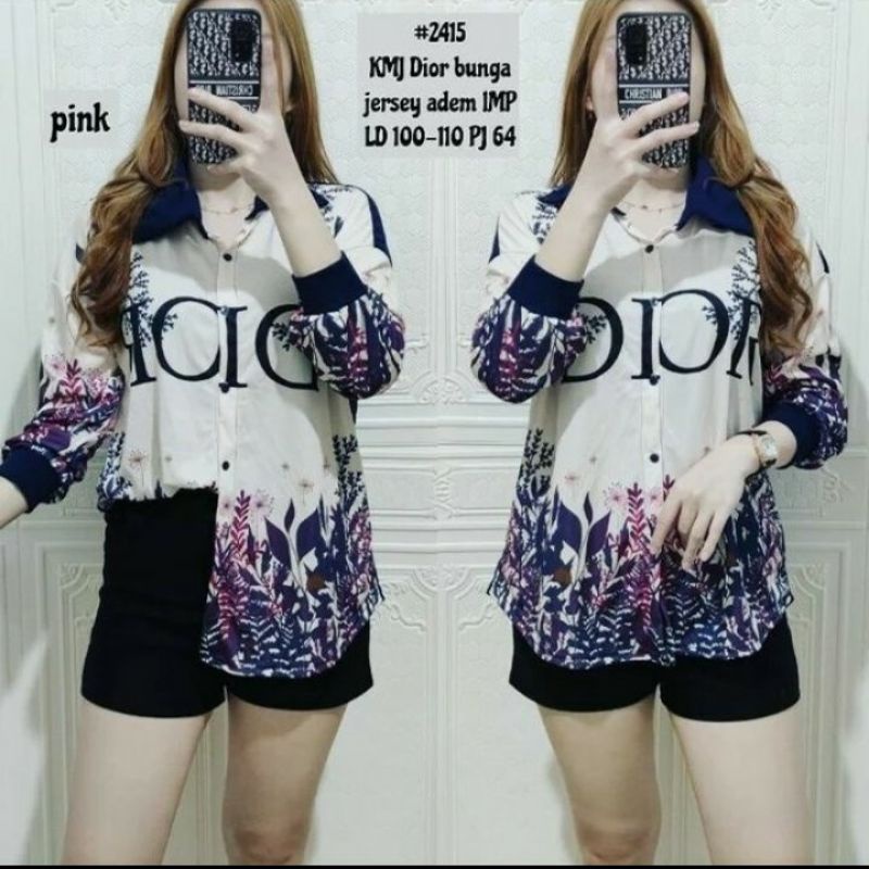 KEMEJA DIOR IMPORT BAHAN SILK PREMIUM