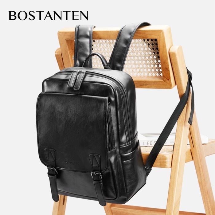 Hot Sale Bostanten Ransel Pria Ransel Laptop Kulit Pu Premium Tahan Air Kasual