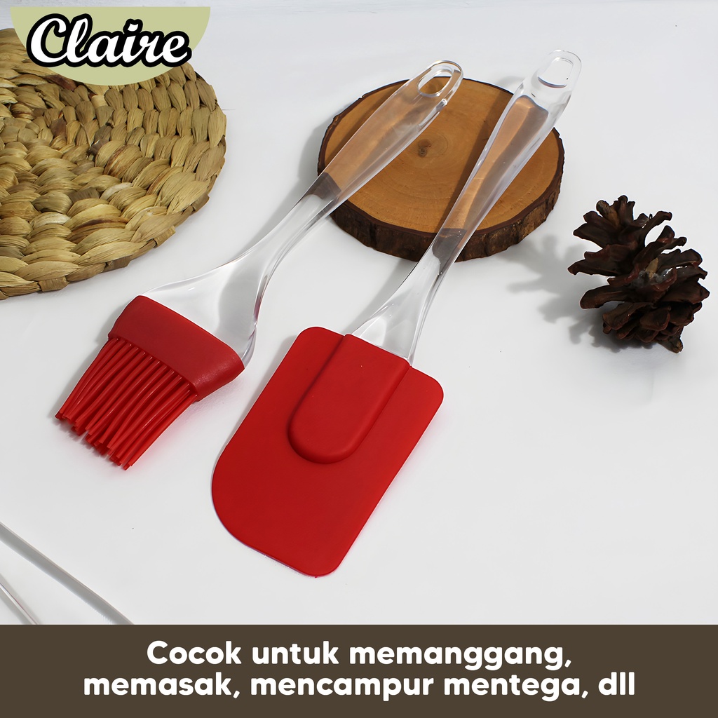 SET KUAS SILIKON SPATULA WARNA WARNI / SPATULA TAHAN PANAS DAN ANTI LENGKET / SPATULA KUAS MENTEGA