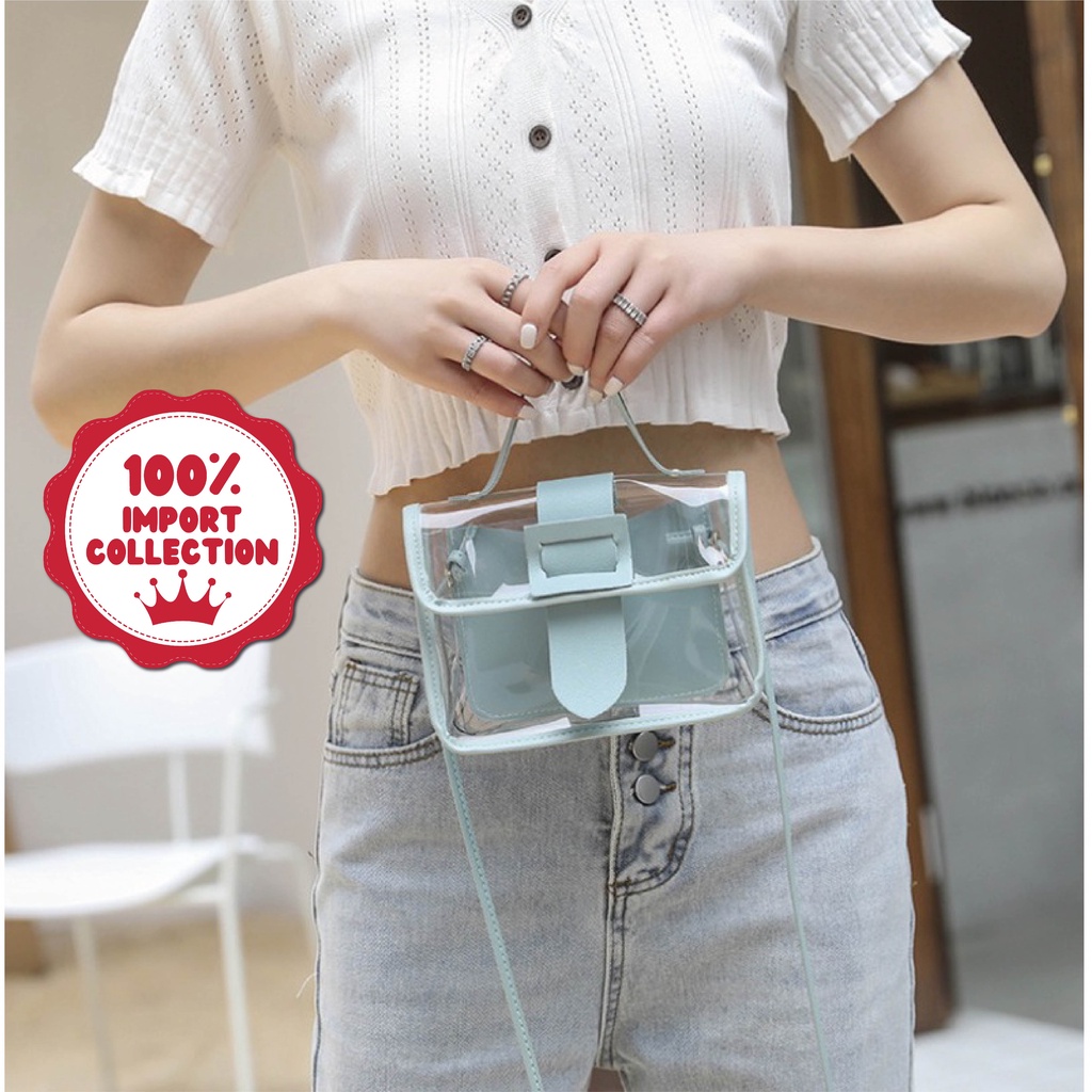 KINA Tas Selempang Mika Simple Transparant Polos Slingbag Wanita Remaja Cute Korean Style By Chikoisme NR