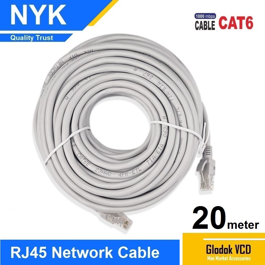 NYK Kabel Lan UTP Cat6E 20m Internet Ethernet Cable