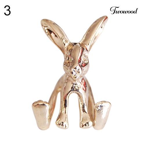 Twowood 1Pc Wanita Kelinci Lucu Hewan Alloy Ear Stud 3D Bunny Earring Fashion Perhiasan