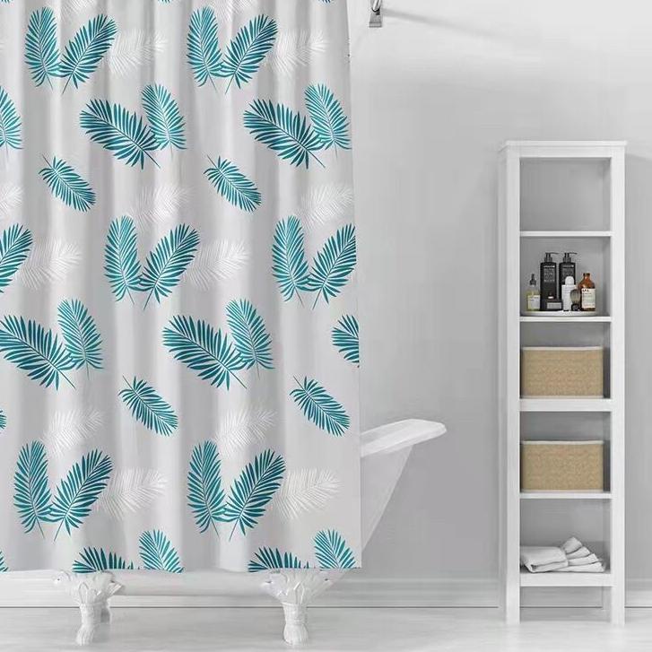 Chekout (1 set) Tirai kamar mandi plus Tiang kamar mandi / Tiang gorden+Tirai shower curtain