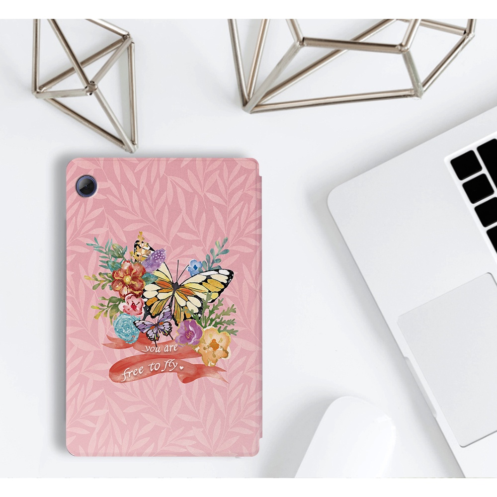 Untuk Huawei MatePad 10.4 SE (2022) AGS5-L09 AGS5-W09 Mate Pad SE Casing 10.4-inci Fashion Fancy Color Butterfly Tablet Protection Case Flip Book Stand PU Leather Cover