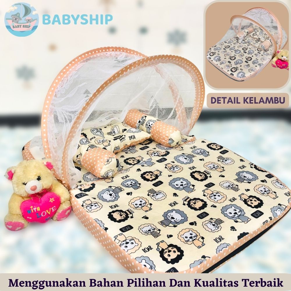 PAKET HEMAT!! Kasur Bayi Lipat Kelambu + Sofa Bayi Multifungsi 20+ Motif Merk BabyShip