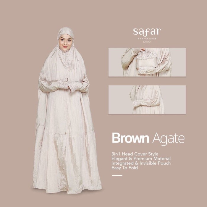 {FamilyStore} Mukena Dewasa - Mukena Safar Brown Agate By Gumun Mukena Travel Diskon