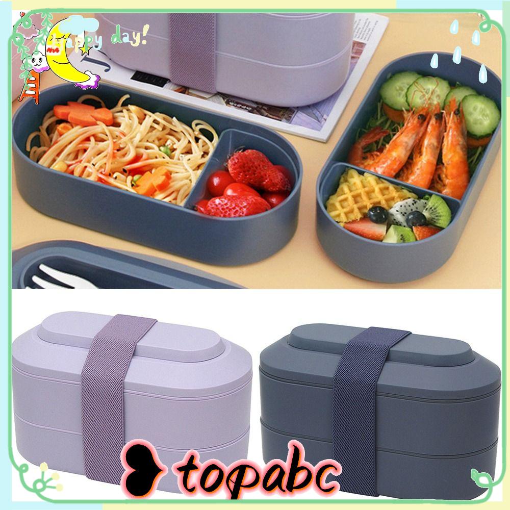 Top Lunch Box Portable Double-layer Dengan Sendok Wadah Makanan