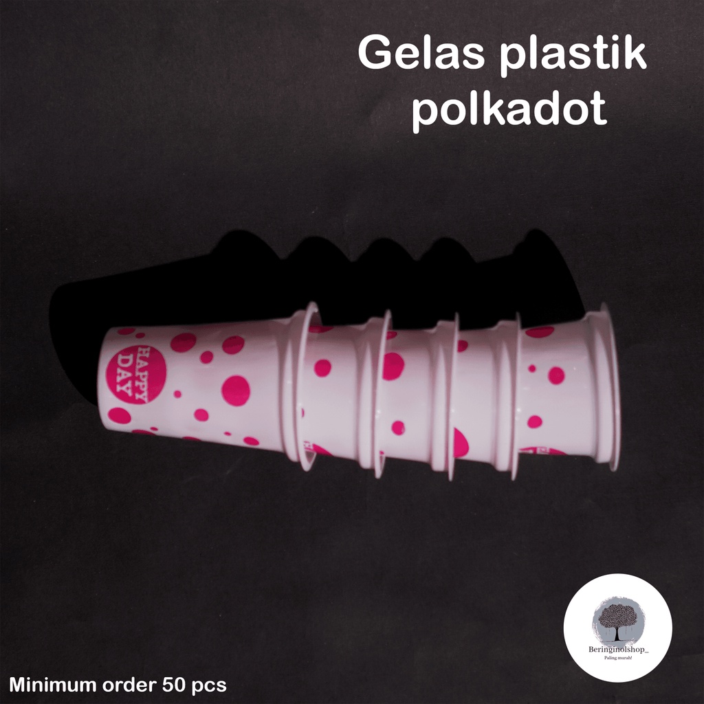 Gelas Plastik | Gelas Es Buah | Gelas Plastik Mini | Gelas Plastik Polkadot