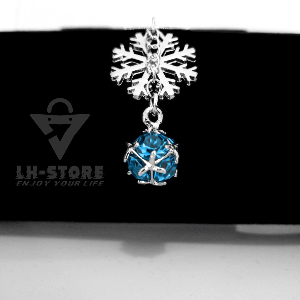 New Year's Edition Snow Pendant Necklace with your choice of stainless Sapphire Crystal or Emerald