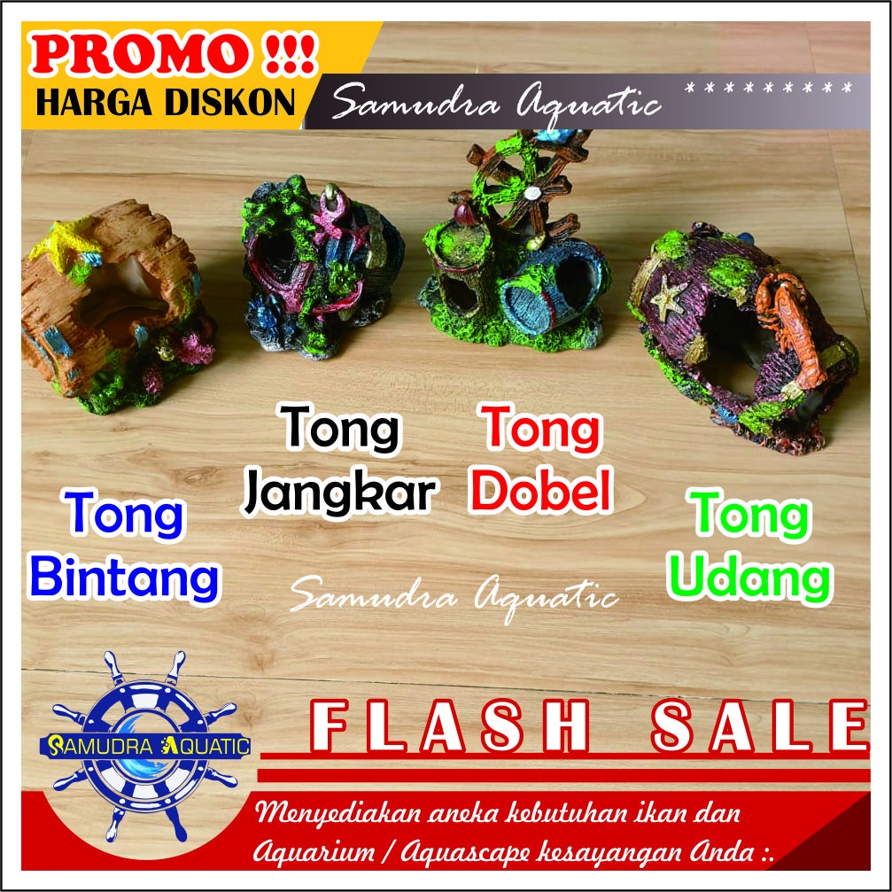 Hiasan Aquarium TONG, Mainan GENTONG Aquarium, Mainan TONG, Hiasan Fiber (GRATIS BUBLE WRAP)