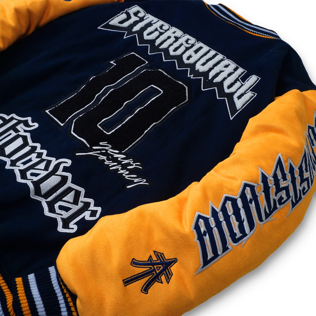 Almost Studio SW - Varsity Jacket - Forever - Navy Yellow