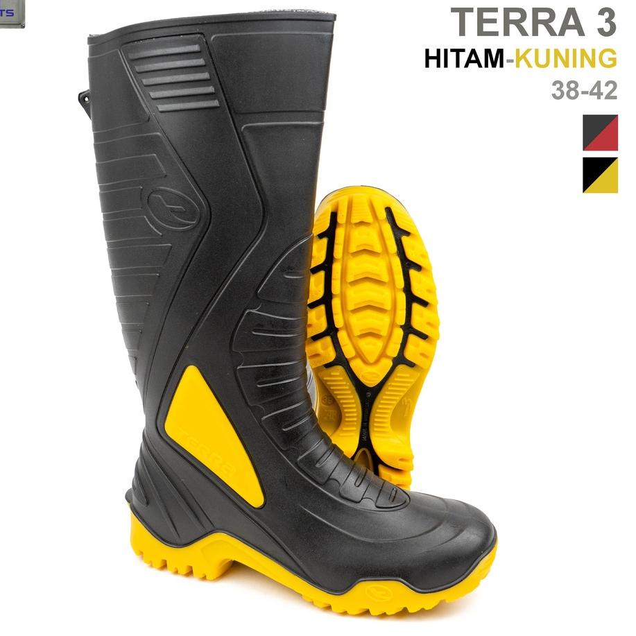 BestSeller AP Boots AP TERRA 3 HITAM KUNING - Sepatu boots PVC