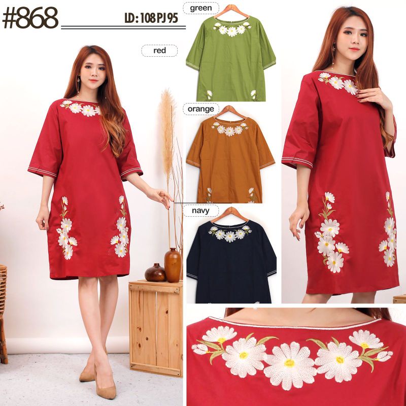 dress jumbo bordir/dress bigsize jumbo/dress bordir import