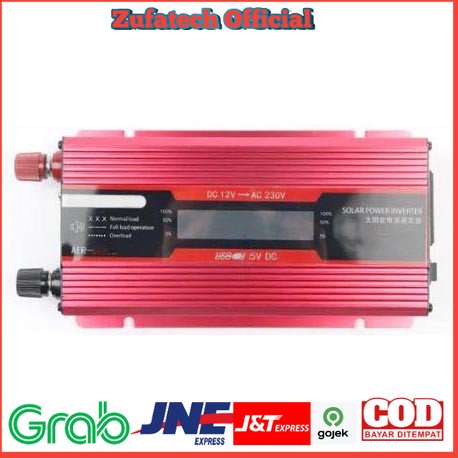 Carmaer Car Power Inverter DC 12V to AC 220V 500W with LED Display - SDB-500A - Red