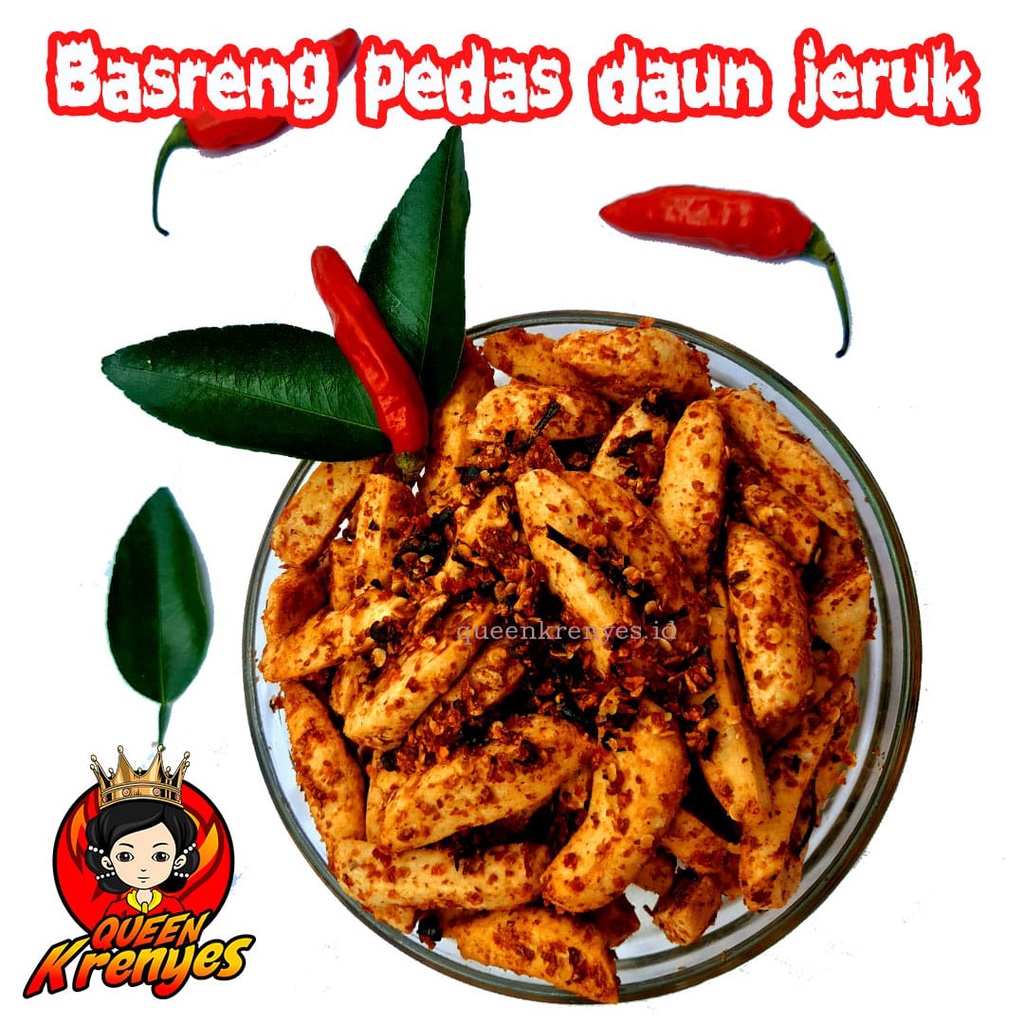 

[500 gr] Basreng kriuk stik viral PEDAS daun jeruk