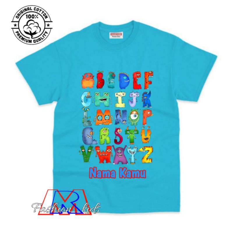 ALFABET LORE BAJU ANAK KAOS ANAK ALFABET LORE TERBARU BAHAN PREMIUM