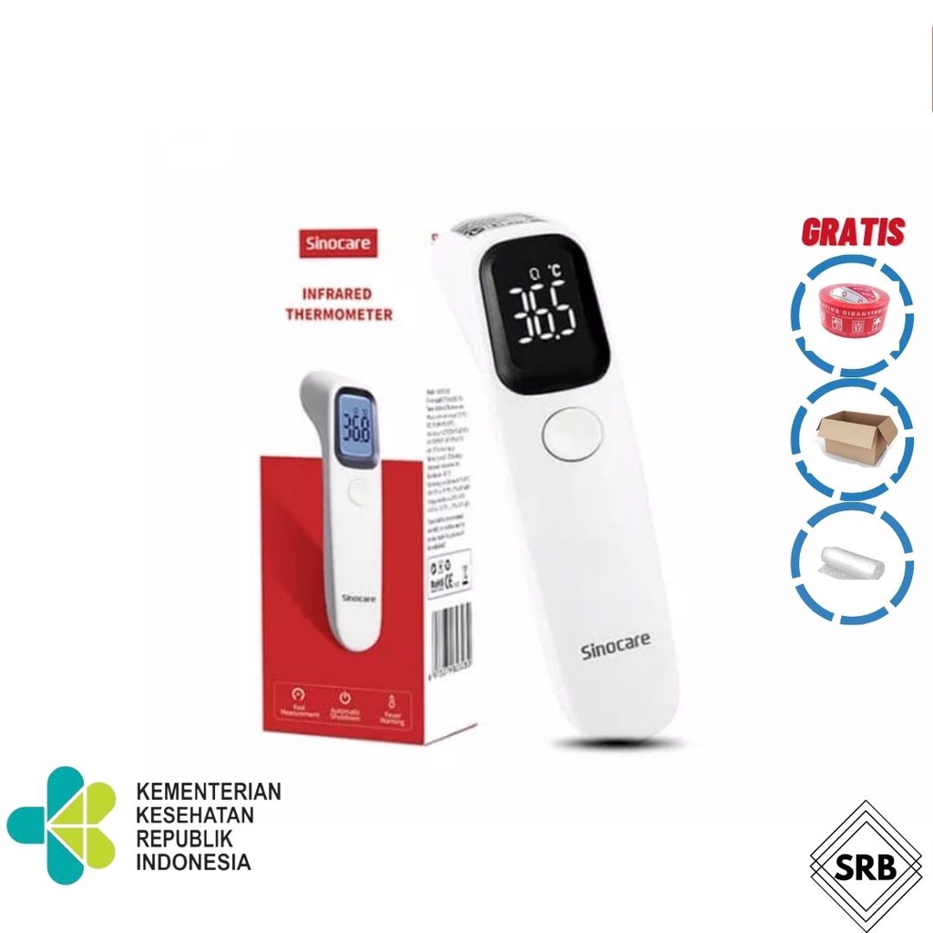 SINOCARE AET-R1D1 -Tanpa Sentuh Dahi-Termometer untuk Dewasa dan Anak-anak, Termometer Digital untuk Demam dengan Alarm dengan Fungsi Memori| thermometer untuk dirumah