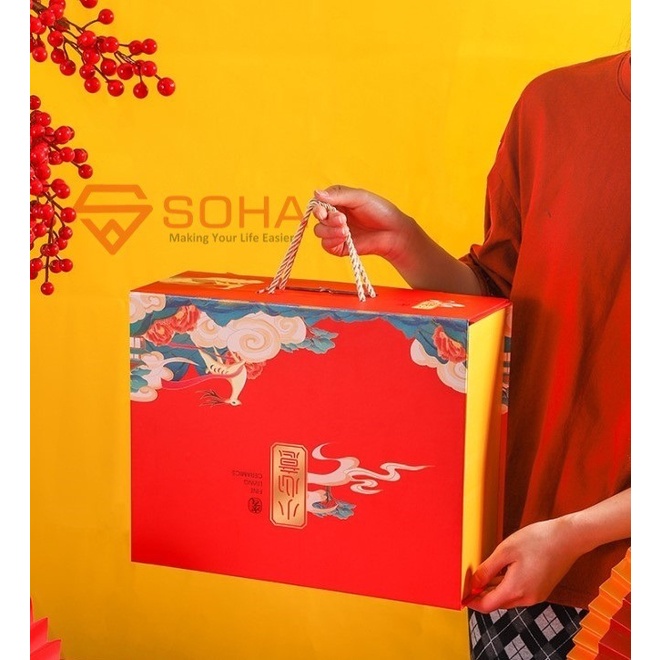 ART-057 Hampers imlek Set Mangkok Sumpit Sendok Keramik Kado Natal Souvenir Gift Hadiah Tahun Baru Chineses New Year CNY