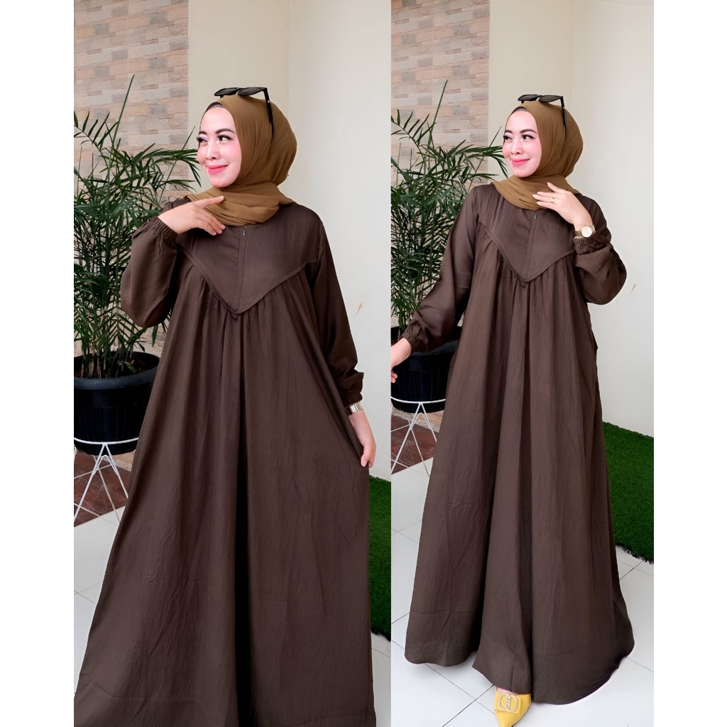 alena maxi cringkle airflow rempel /gamis cringkle busui