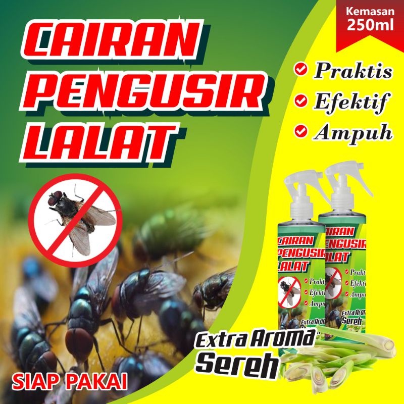 Cairan Pengusir Lalat Ampuh EXTRA AROMA SEREH kemasan Botol spray Trigger 250 ml