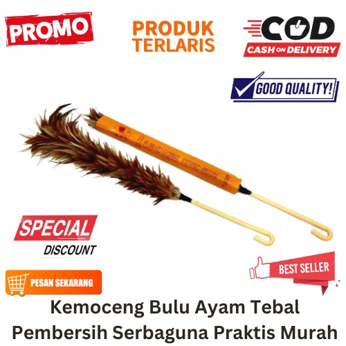 [BISA COD] DISKON Kemoceng Bulu Ayam Tebal Pembersih Serbaguna Praktis Serbaguna Kemoceng Pembersih 